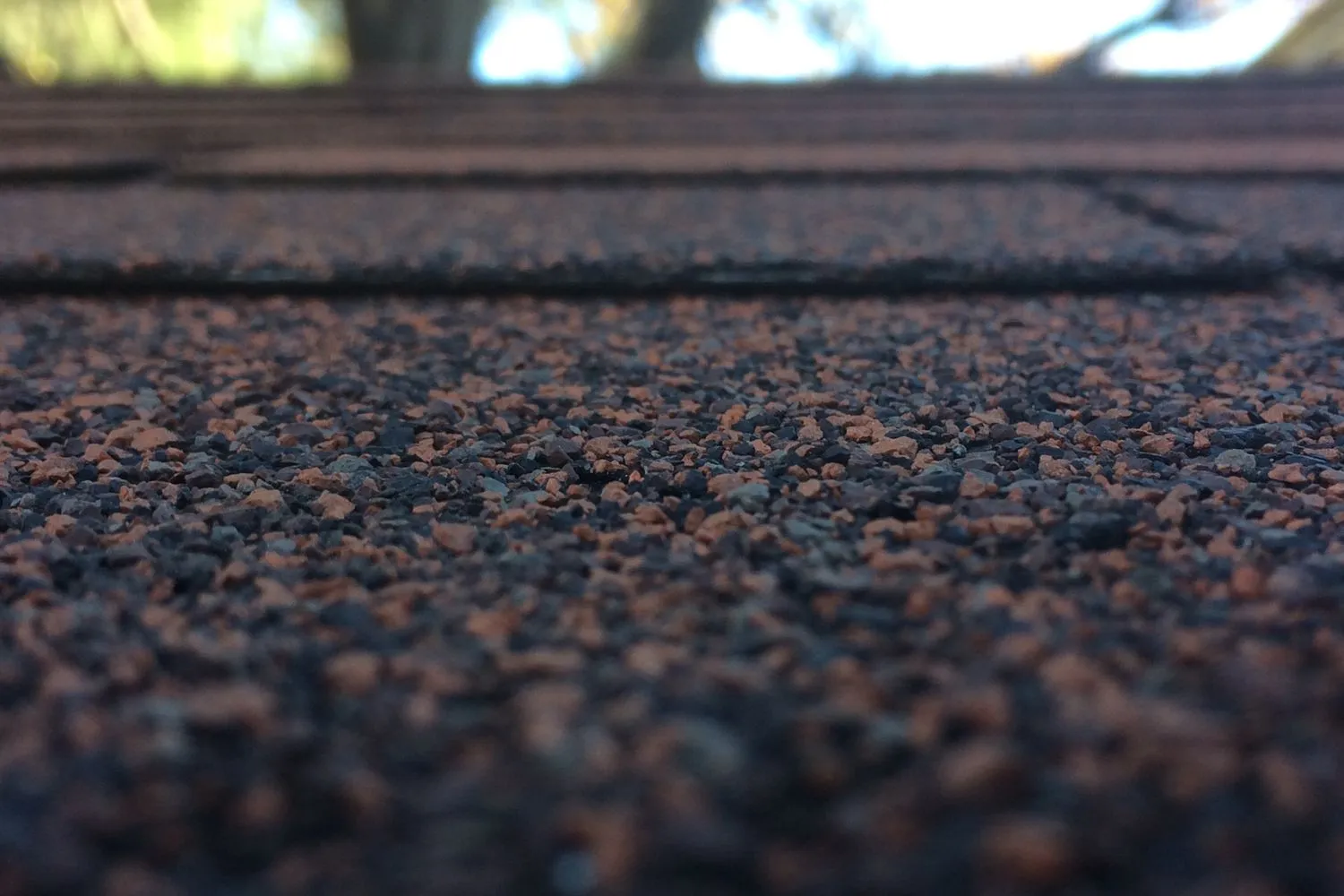 Close-up of asphalt roof shingles